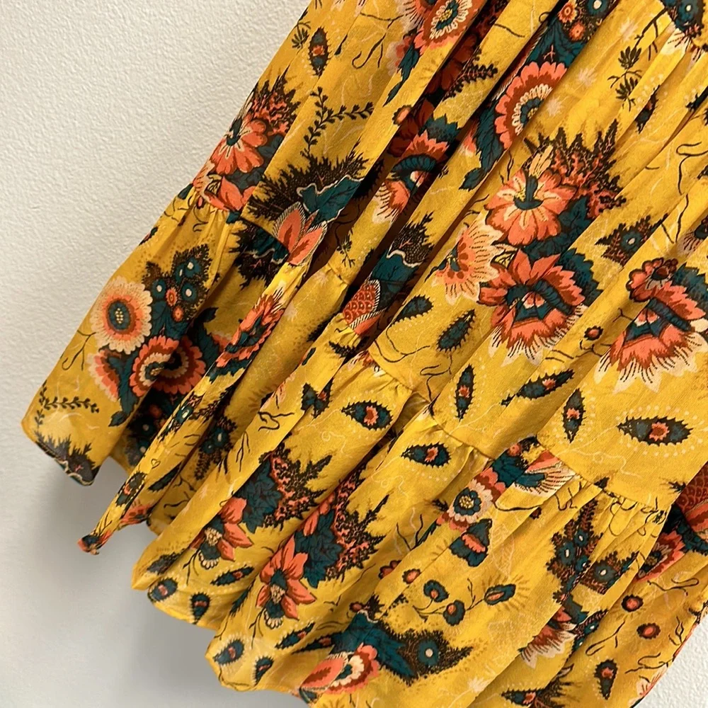 Noelle Floral Silk Tie-Cuff Maxi Dress - Picture 9 of 9